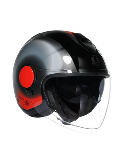 Kask otwarty AGV Eteres Levanto czarno-srebrno-czerwony