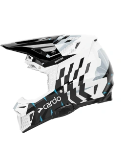 Kask enduro Cardo Venture czarno-biało-niebieski