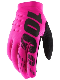 Rękawice cross 100% Brisker różowe