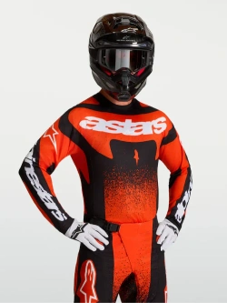 Bluza cross Alpinestars MX Techstar Swan czarno-biało-czerwona