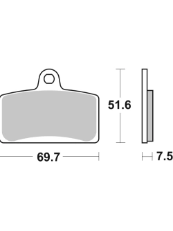 Klocki hamulcowe Brembo SA Aprilia RS 125 (97-)/ RS4 125 (11-20) [na przód, kpl. na 1 tarczę, 51,6 x 69,7 mm]
