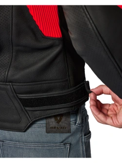 Kurtka motocyklowa skórzana REV’IT! Argon 3 Pro czarno-fluo czerwona