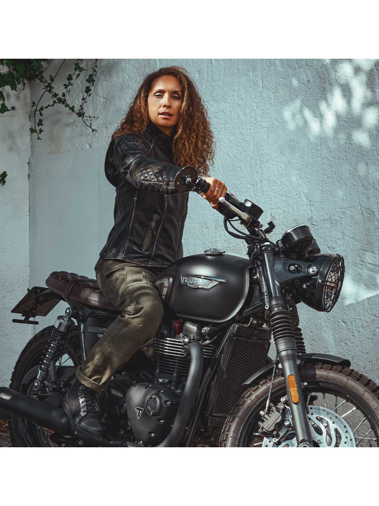 Kurtka motocyklowa damska skórzana Modeka Phinix brązowa