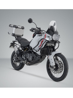 Zestaw: kufer centralny czarny TRAX ADV + stelaż Adventure-rack SW-Motech Ducati DesertX (22-)/ Rally (23-) [pojemność: 38 L]