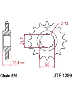 Zębatka tylna JTF1299.14 (łańc. 520)