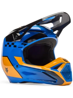 Kask enduro Fox V1 Collect niebiesko-pomarańczowy