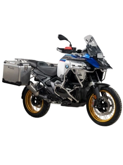 Zestaw: kufry boczne aluminiowe srebrne Zega Pro + stelaże srebrne Touratech BMW R 1300 GS Adventure (24-) [poj.: 45+45l]