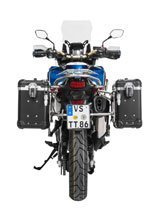 Zestaw: kufry boczne z anodowanego aluminium czarne "And-Black" Zega Evo + stelaże srebrne Touratech Honda CRF1000L Africa Twin (18-22) / CRF1000L Adventure Sports (31+38L)
