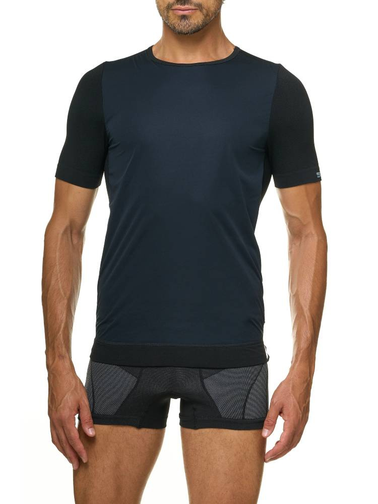 Koszulka termoaktywna z krótkim rękawem SIXS Windshell 2.0 całoroczna czarna unisex