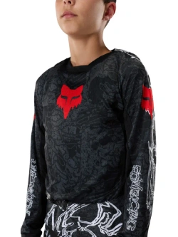 Bluza enduro dziecięca Fox 180 Abyss czarno-szaro-czerwona