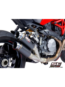 Podwójny tłumik SC-Project Twin GP70-R Carbon / Titanium (Slip on) - Ducati Monster 1200 / S / R [17-21]