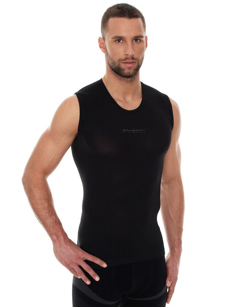 Koszulka unisex Brubeck Base Layer bez rękawów czarna