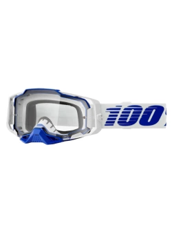 Gogle motocyklowe 100% Armega Koropi z przezroczystą szybką, zielono-niebieskie