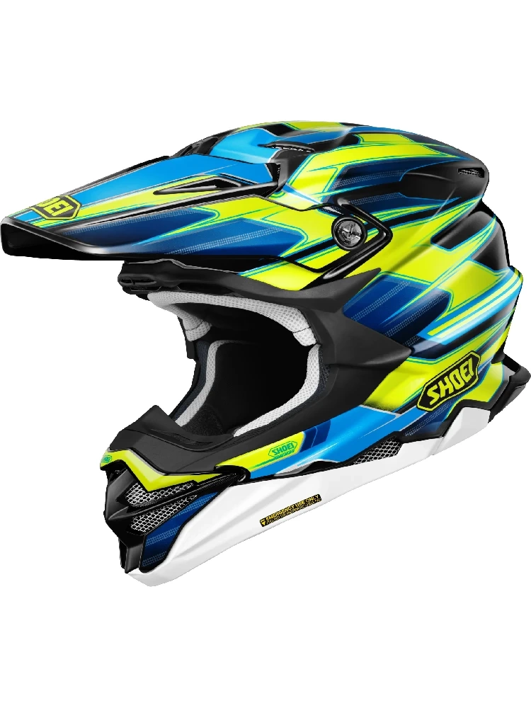 Kask enduro Shoei VFX-WR 06 Sparkle TC-3 niebiesko-żółto-czarny