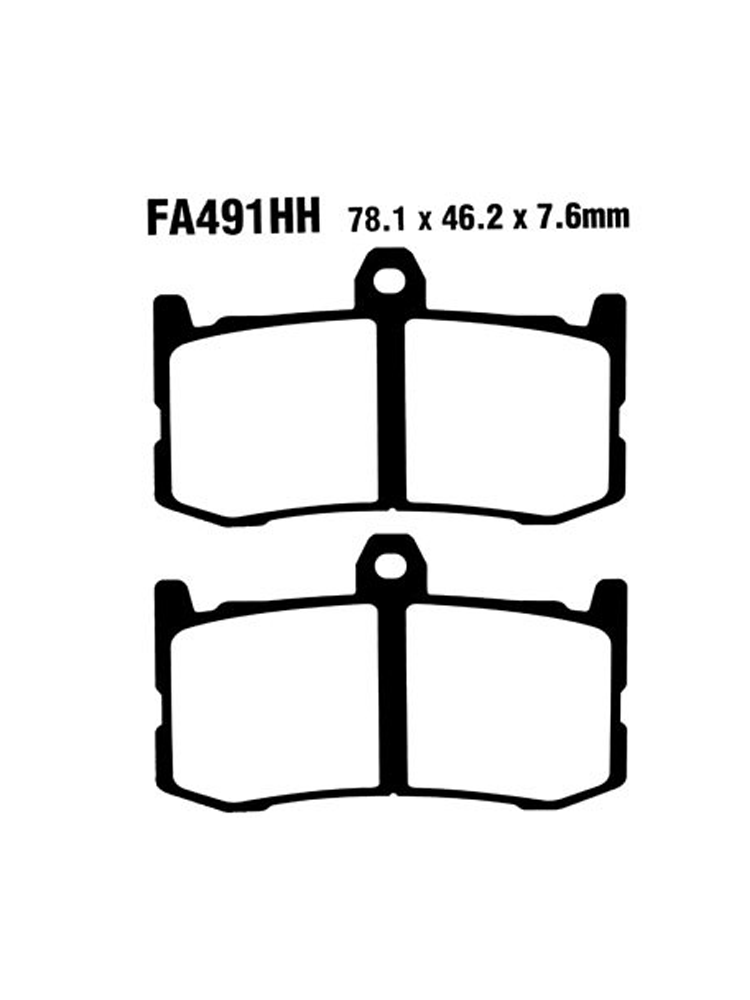 Klocki hamulcowe EBC FA391HH 78.1 x 46.2 x 7.6mm na przód.