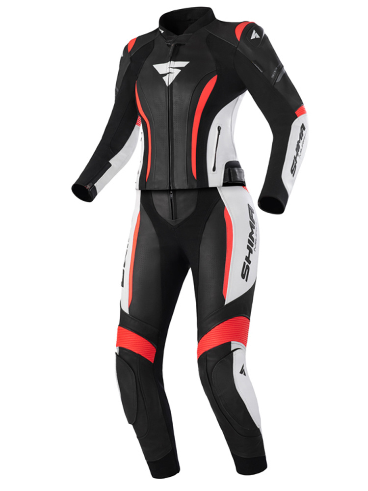 Kombinezon motocyklowy dwuczęściowy damski Shima Miura 2.0 czerwony fluo