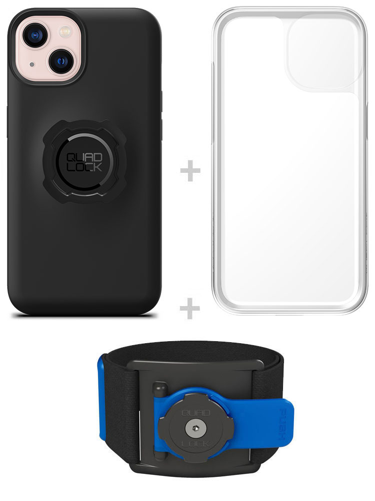 Zestaw do biegania: etui na telefon iPhone 13 + wodoodporny pokrowiec + opaska sportowa Quad Lock