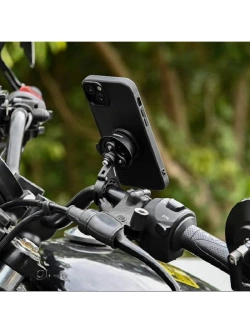 Uchwyt na telefon Outplorer QM01 Launch mocowany na kierownicę, z systemem amortyzacji