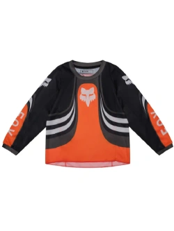 Bluza enduro dziecięca Fox 180 Draft czarno-biało-pomarańczowa
