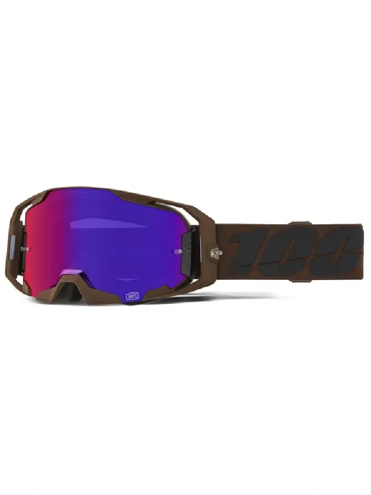Gogle motocyklowe 100% ARmatic z lustrzaną szybką fioletową