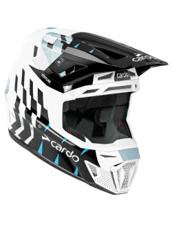 Kask enduro Cardo Venture czarno-biało-niebieski