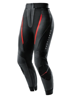 Spodnie motocyklowe damskie skórzane Rebelhorn Diva czarno-czerwone