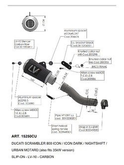 Tłumik motocyklowy LeoVince LV-10 Carbon Ducati Scrambler 800 Icon/ Icon Dark/ Night Shift/ Urban Motard (21-22) [włókno węglowe] 