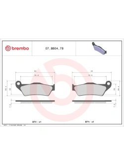 Klocki hamulcowe Brembo Genuine Aprilia/ BMW/ Cagiva/ Ducati/ Gas Gas/ Husaberg/ Husqvarna/ KTM/ Royal Enfield/ Triumph/ Yamaha (wybrane modele) [kpl. na 1 tarczę]