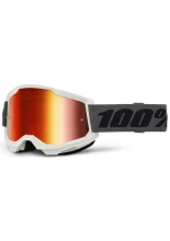 Gogle motocyklowe 100% Strata 2 z szybką lustrzaną biało-szare