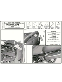 Stelaż pod kufer centralny Monokey, Monolock Kappa Kawasaki Versys 650 (06-09) [bez płyty montażowej]