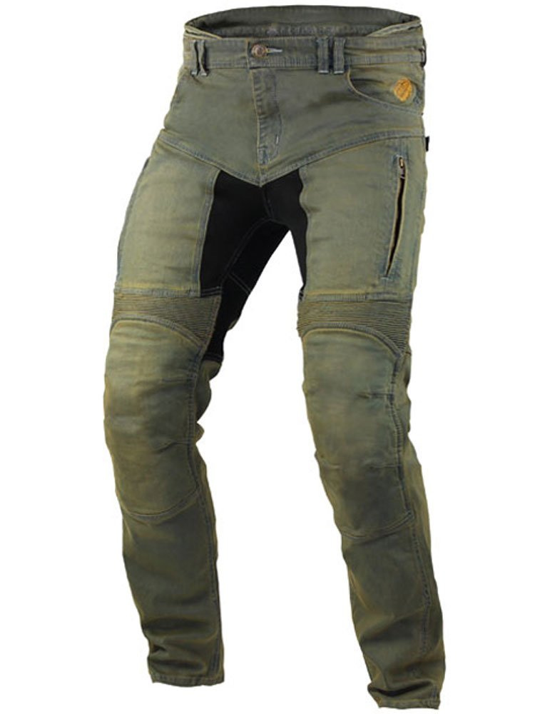 Jeansy motocyklowe Trilobite Parado Slim Fit zielone