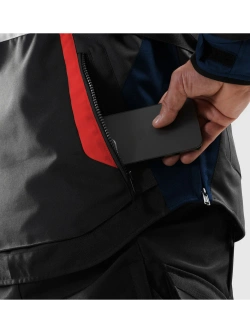 Kurtka motocyklowa tekstylna Rebelhorn Hiker IV szaro-niebiesko-czerwona