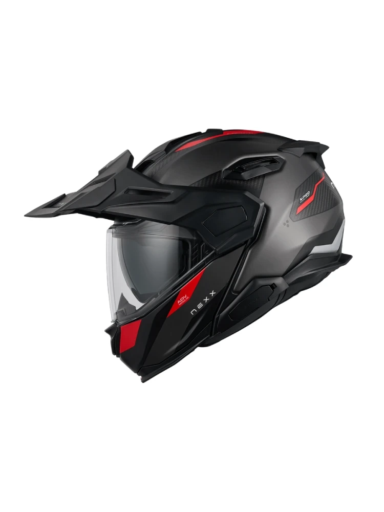 Kask adventure Nexx X.Lifecountry Terra szaro-czarno-czerwony matowy