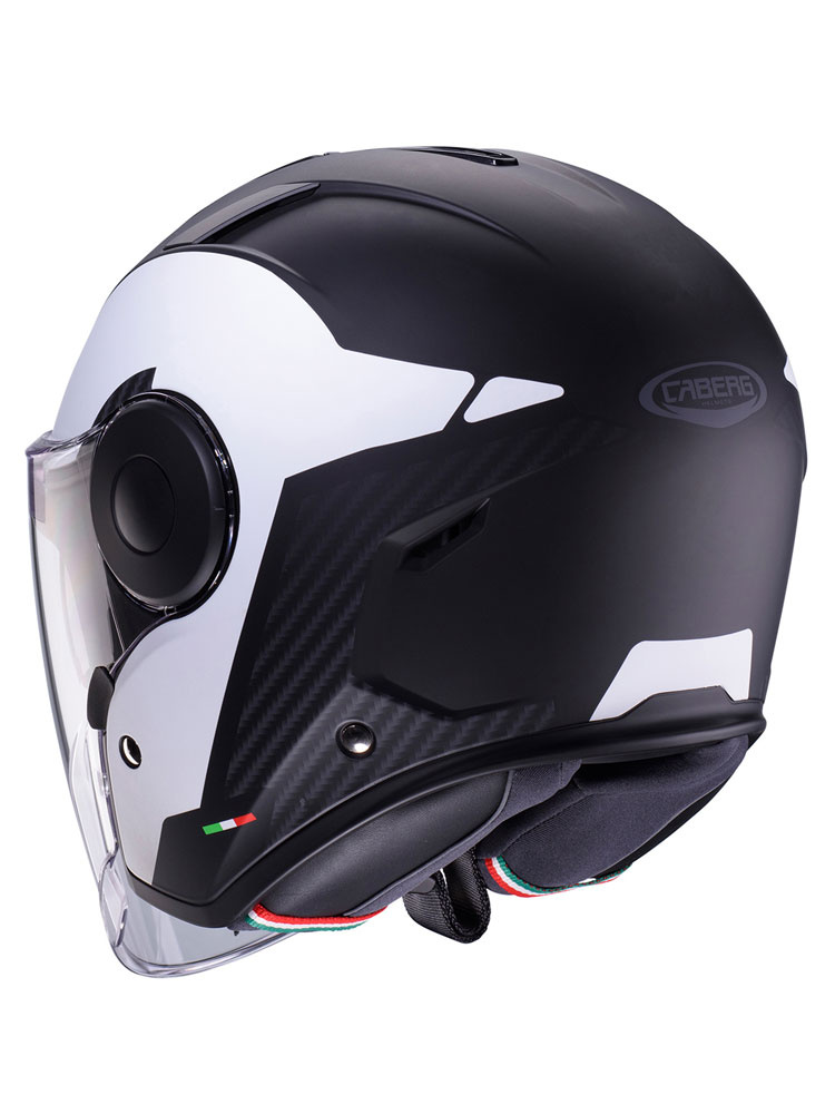 Kask otwarty Caberg Soho Milano czarno-biały matowy