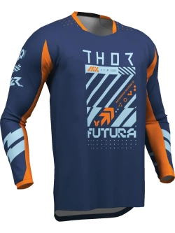 Bluza enduro dziecięca Thor Launchmode Futura niebiesko-pomarańczowa