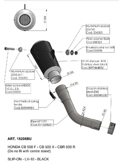 Tłumik motocyklowy LeoVince LV-10 Black Edition Honda CBR 500 R (16-18)/ CB 500 X/F (17-18) czarny [stal nierdzewna] 