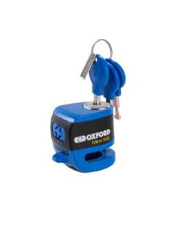 Blokada tarczy hamulcowej Disc Lock Oxford Micro XA5 z alarmem, czarno-niebieska [pin: 5.5 mm]