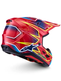 Kask enduro Alpinestars SM7 Cast czerwono-niebiesko-żółty