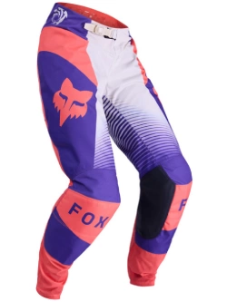 Spodnie cross damskie Fox 180 Collect Grape biało-niebiesko-różowe