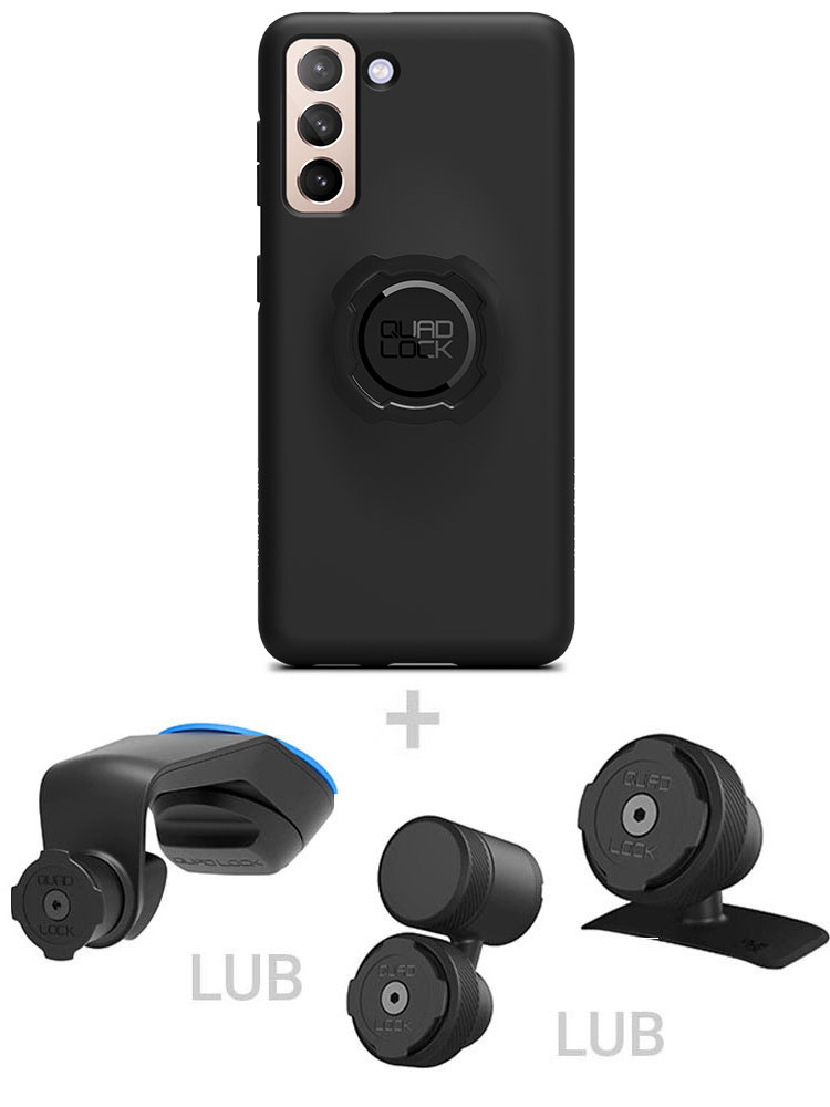 Zestaw do samochodu: etui na telefon Samsung Galaxy S21 oraz mocowanie Quad Lock