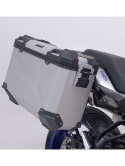 Zestaw: kufry boczne + stelaże EVO TRAX ADV SW-Motech Yamaha MT-07 Tracer (16-23) [poj.: 2 x 45 L] srebrne