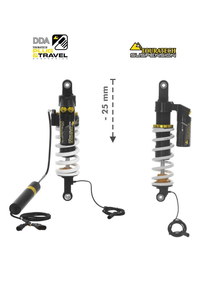 Zestaw obniżający wysokość motocykla -25mm Plug & Travel Suspension Touratech do BMW R1200GS/R1250GS Adventure (17-24)