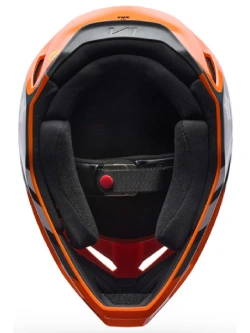 Kask enduro dziecięcy Fox V1 Draft czarno-biało-pomarańczowy