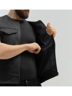 Kamizelka motocyklowa skórzana Broger Blade czarna