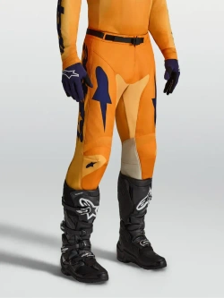 Spodnie cross Alpinestars MX Racer Amber pomarańczowo-złoto-niebieskie