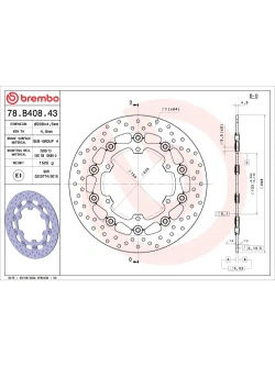 Tarcza Hamulcowa Brembo Serie Oro Floating Prime Line Yamaha XT 660 R (04-) [śr. 298 mm]