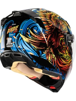 Kask modułowy Icon Threshold™ Burn Birdie Burn niebiesko-żółto-czerwony
