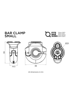 Mocowanie do pałąków o średnicy 10, 12, 14, oraz 16 [mm] Quad Lock 360 Bar Clamp V2 