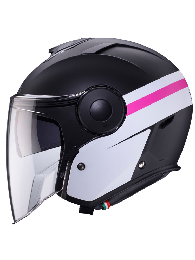 Kask otwarty Caberg Soho Zephyr czarno-biało-fioletowy