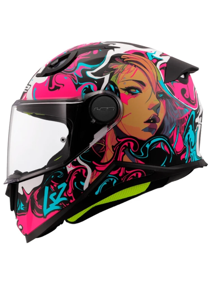 Kask dziecięcy integralny LS2 FF812 Cyberg czarno-różowo-niebieski